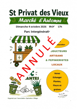 ANNULATION MARCHE D'AUTOMNE 4 OCTOBRE 2026